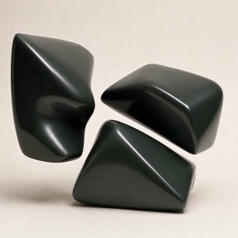 Three separate graphite forms on a warm paper background.